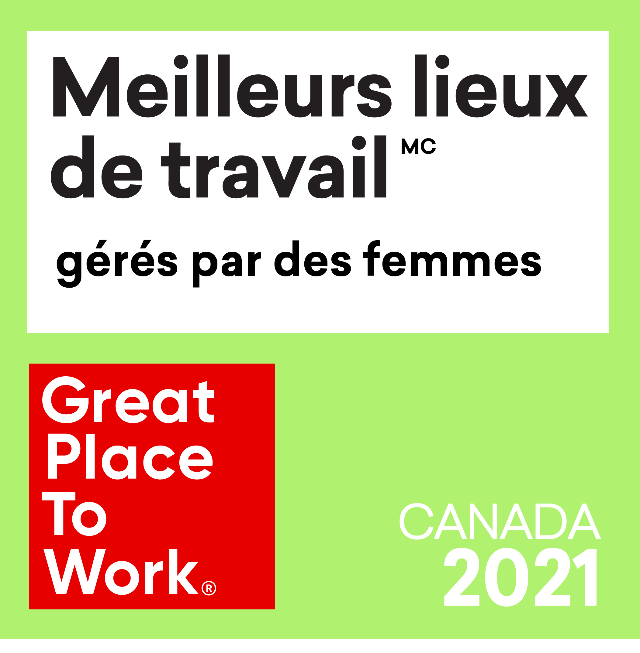 Meilleurs lieux de travil geres par des femmes 2021